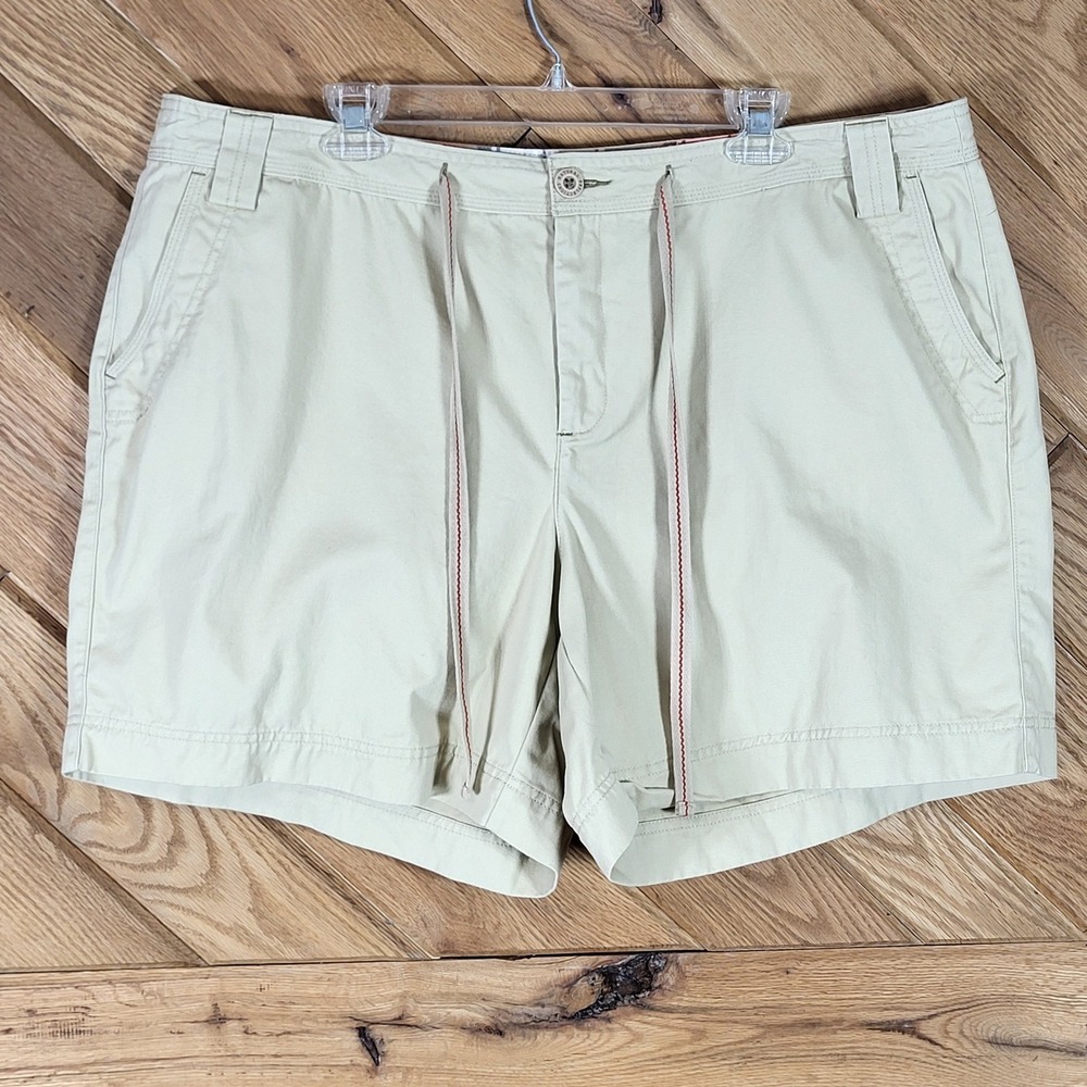 Natural Reflections Chino Shorts Womens 20W Cotton Twill Khaki Tan Pockets